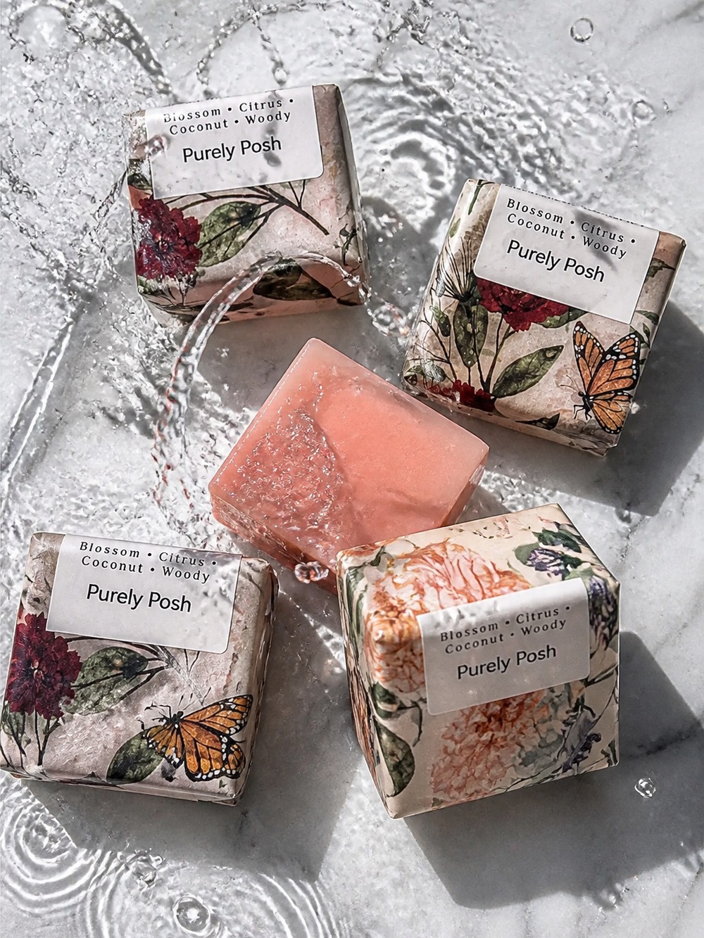 Purely Posh Spa & Relaxation Blooming Bouquet Goat Milk Bar Soap 20.23 oz 4 pcs